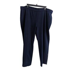 Susan Graver Navy Blue Pull On Knit Pants Women's Size 2X